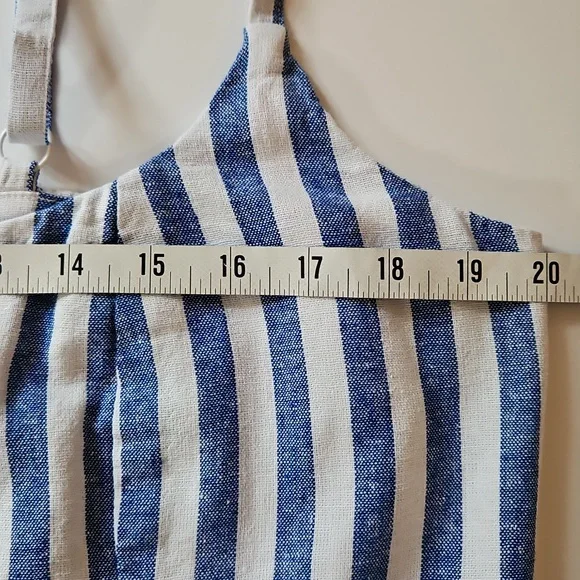 Old Navy XL TALL Dress Striped Linen Blend Coastal Smocked Beachy Nautical - Picture 9 of 10